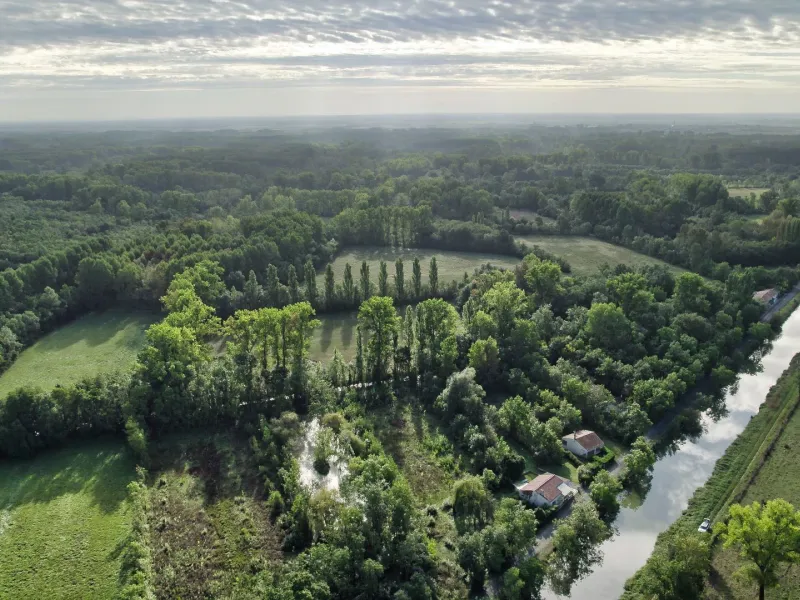 Vue aérienne du Marais Poitevin