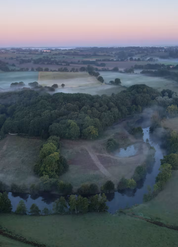 Vallée de la Sèvre Nantaise vue du ciel